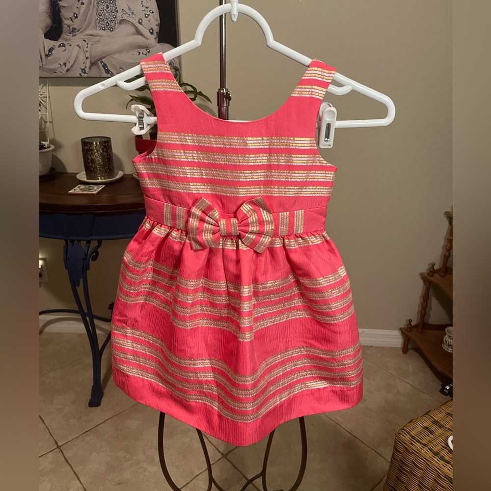 Lilly Pulitzer Pink and Gold Girls Dress